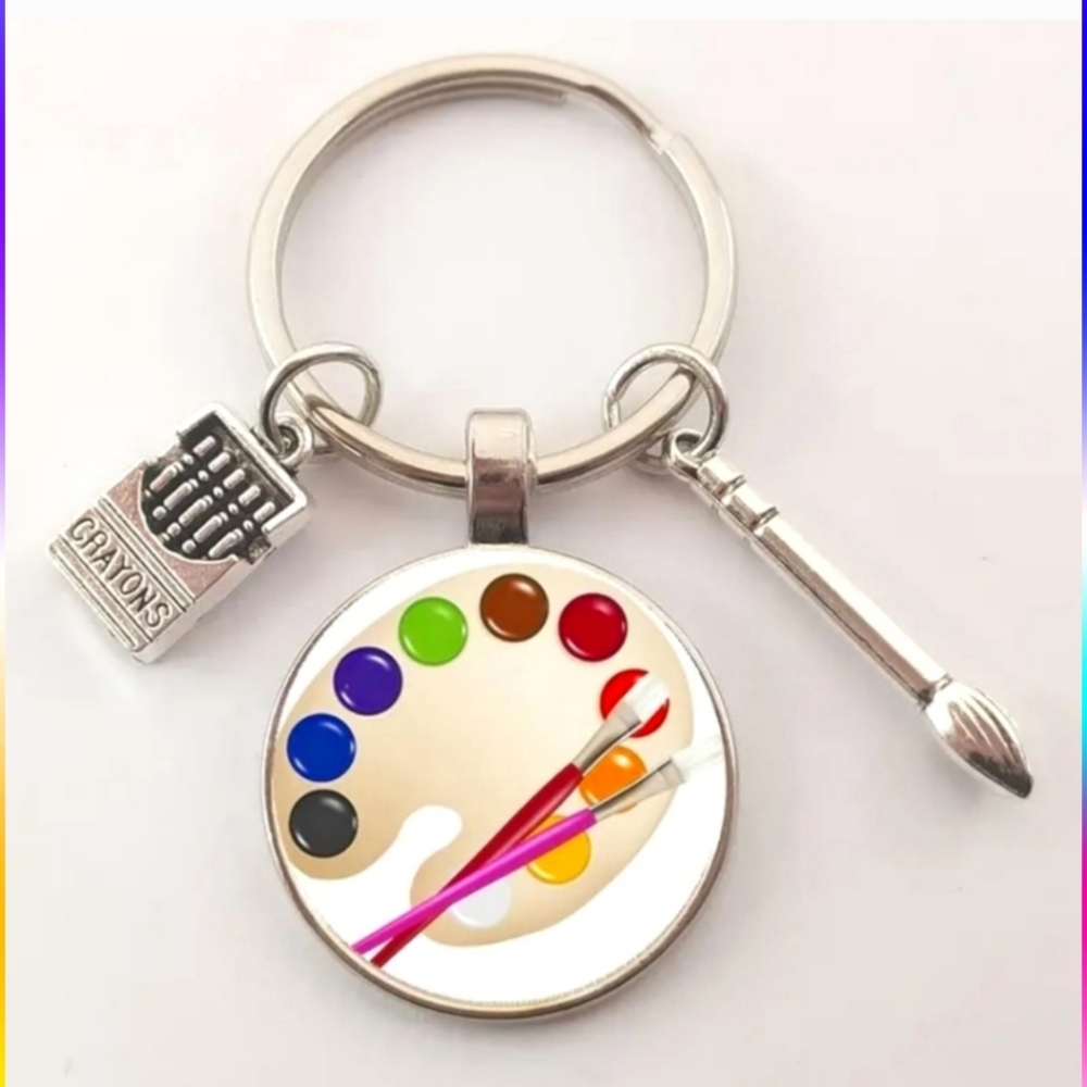 🌺Artist Paint Palette Keychain Bag Charm Key Accessories